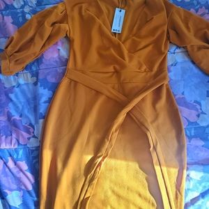 Mustard mid-length dress